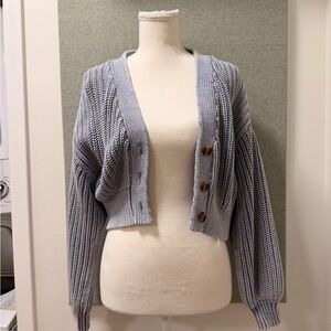 Roxy Cropped Chunky Knit Cardigan – XS